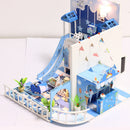 DIY Assembly Miniature Dollhouse Kit with LED Light, Dust Cover & Music Box
