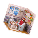 DIY Assembly Miniature Dollhouse Kit with Furniture, LED Light, Dust Cover