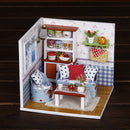 DIY Assembly Miniature Dollhouse Kit with Furniture, LED Light, Dust Cover