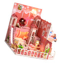 DIY Miniature Dollhouse Project Kit with LED Light, Dust Cover & Music Box