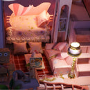 DIY Miniature Dollhouse Project Kit with LED Light, Dust Cover & Music Box