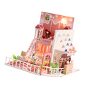 DIY Miniature Dollhouse Project Kit with LED Light, Dust Cover & Music Box