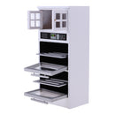 1/12 Dollhouse Miniature Luxury Wooden 3-Layer Microwave Cabinet Kitchen Furniture Accessories