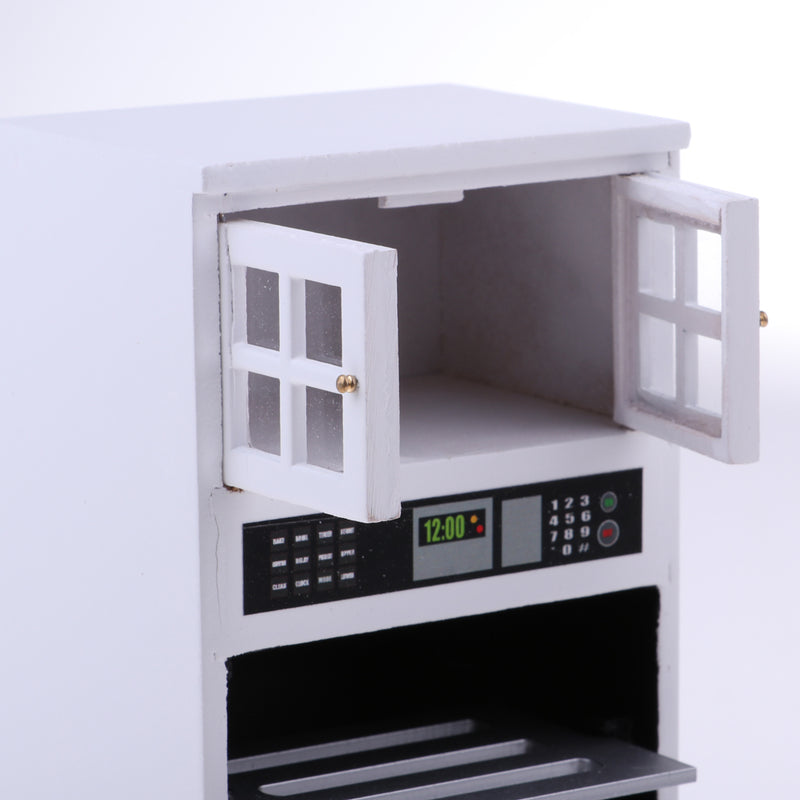 1/12 Dollhouse Miniature Luxury Wooden 3-Layer Microwave Cabinet Kitchen Furniture Accessories