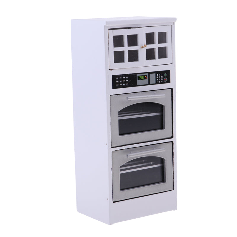 1/12 Dollhouse Miniature Luxury Wooden 3-Layer Microwave Cabinet Kitchen Furniture Accessories