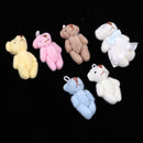 7Pcs 1/12 Doll Mini Little Bear Toy Cartoon Plush Toy Keychain for Doll Accessories Casual Gift