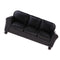 1/12 Scale Miniature Three-People Sofa Leather Couch Dolls House Drawing Room Furniture Kids Pretend Play Toy Black