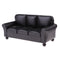1/12 Scale Miniature Three-People Sofa Leather Couch Dolls House Drawing Room Furniture Kids Pretend Play Toy Black