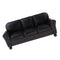 1/12 Scale Miniature Three-People Sofa Leather Couch Dolls House Drawing Room Furniture Kids Pretend Play Toy Black