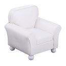 European Style 12th Leather Couch Single Sofa Chair Dollhouse Living Room Furniture Home Model Display Ornaments White