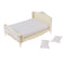1/12 Miniature Wood Double Bed Mattress Pillow Set Dolls House Bedroom Furniture Kids Pretend Play Toy