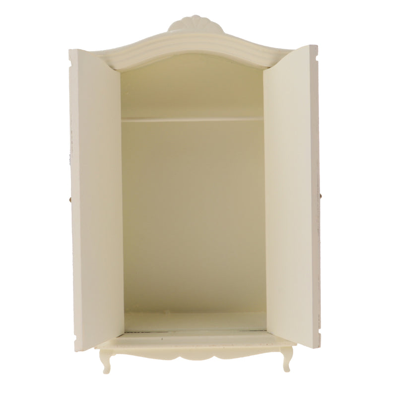 1/12 Miniature Wood Wardrobe Double Door Closet Dolls House Bedroom Furniture Kids Pretend Play Toy