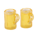 2 Pieces Miniature Beer Cup Model Foods Life Scenes Decor for 1/12 Dollhouse Accessories Room Items