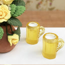 2 Pieces Miniature Beer Cup Model Foods Life Scenes Decor for 1/12 Dollhouse Accessories Room Items
