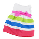 Beautifully Doll Accessory O-Neck Sleeveless Striped Dress With Pink Bow Belt For 18 Inch American Girl Dolls