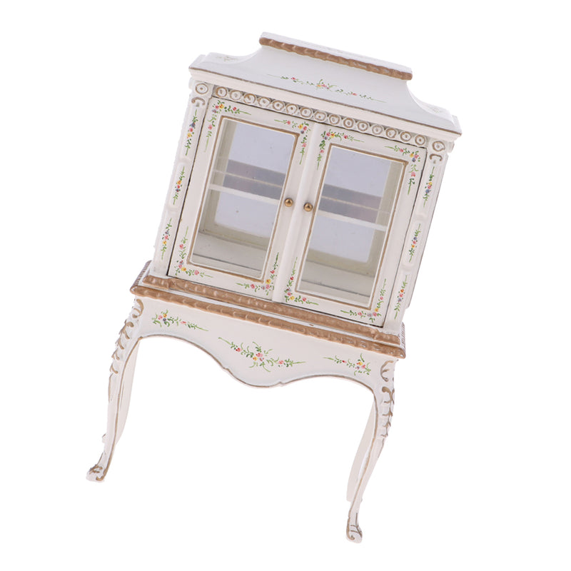 1/12 Dollhouse Furniture Wood Collection Cabinet Model Miniature Living Room Accessories Decor