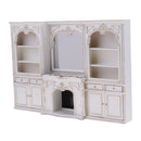 Luxury Miniature Wooden Display Cabinet 1/12 Dolls House Furniture Room Items Accessories