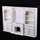 Luxury Miniature Wooden Display Cabinet 1/12 Dolls House Furniture Room Items Accessories