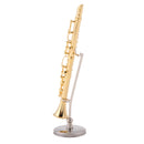 Dollhouse Miniature 10cm Gold Plated Clarinet Model for Action Figures Dolls Accessories Decoration