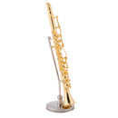 Dollhouse Miniature 10cm Gold Plated Clarinet Model for Action Figures Dolls Accessories Decoration