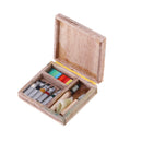 Miniature 1/12 Scale Dollhouse Wooden Paint or Watercolors Box Set Painting Supplies