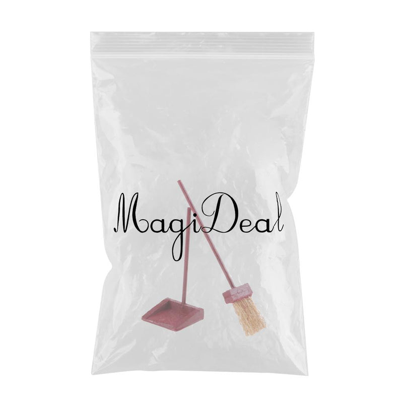 1/12 Dolls House Miniature Broom Dustpan Kit Cleaning Tools Room Items Decoration
