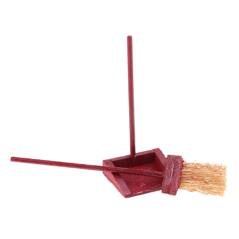 1/12 Dolls House Miniature Broom Dustpan Kit Cleaning Tools Room Items Decoration