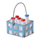 Miniature Milk Bottles and Metal Basket for 1/12 Dolls House Kitchen Decoration
