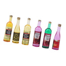 6 Pieces Miniature Beer Wine Bottles for 1/12 Dolls House Accessories Decoration Kids Playset