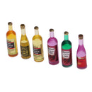 6 Pieces Miniature Beer Wine Bottles for 1/12 Dolls House Accessories Decoration Kids Playset