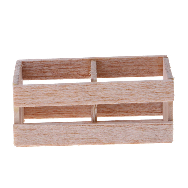 1/12 Wooden Fruits Vegetables Basket for Dollhouse Kitchen Life Scenes Decoration