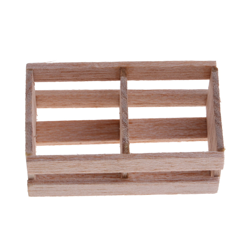 1/12 Wooden Fruits Vegetables Basket for Dollhouse Kitchen Life Scenes Decoration