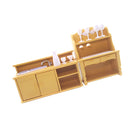 Kitchen Dining Room Cabinet for 1/12 Dollhouse Miniature Furniture Display Shelf Yellow