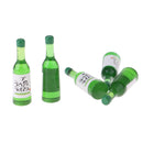 5 PCS Dollhouse Miniature Kitchen Decoration Plactic Wine Beer Drink Bottle for 1/12 Scale Dollhouse
