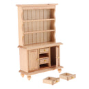 Retro 1/12 Wood Bookshelf Cupboard Dollhouse Living Room Kitchen Miniature Display Decor Accessories
