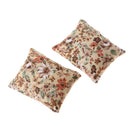 European Style 2 Pieces Floral Cushions Pillow for 1/12 Dollhouse Sofa Bed Accessories Decor Beige