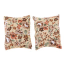 European Style 2 Pieces Floral Cushions Pillow for 1/12 Dollhouse Sofa Bed Accessories Decor Beige