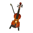 17cm Wooden Violin Musical Instrument for Action Figures Dollhouse Accessory Decoration