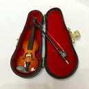 17cm Wooden Violin Musical Instrument for Action Figures Dollhouse Accessory Decoration