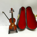 17cm Wooden Violin Musical Instrument for Action Figures Dollhouse Accessory Decoration