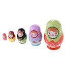 Set of 5 Cute Ice Creams Wooden Nesting Dolls Matryoshka Russian Doll Gifts Saving Pot