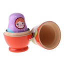 Set of 5 Cute Ice Creams Wooden Nesting Dolls Matryoshka Russian Doll Gifts Saving Pot