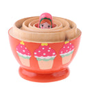 Set of 5 Cute Ice Creams Wooden Nesting Dolls Matryoshka Russian Doll Gifts Saving Pot