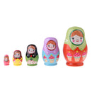 Set of 5 Cute Ice Creams Wooden Nesting Dolls Matryoshka Russian Doll Gifts Saving Pot