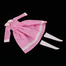 1/6 Fashion Doll Long Shirtwaist Dress Skirt & White Stocking for 12inch Blythe Doll Pink