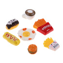 1/12 Dollhouse Dining Room Accessory Breakfast Models Mini French Fries And Coffee 7 Piece Children Toy