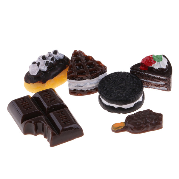 1/12 Dollhouse Miniature Dessert Model Mini Chocolate Cake, Cookies And Bread