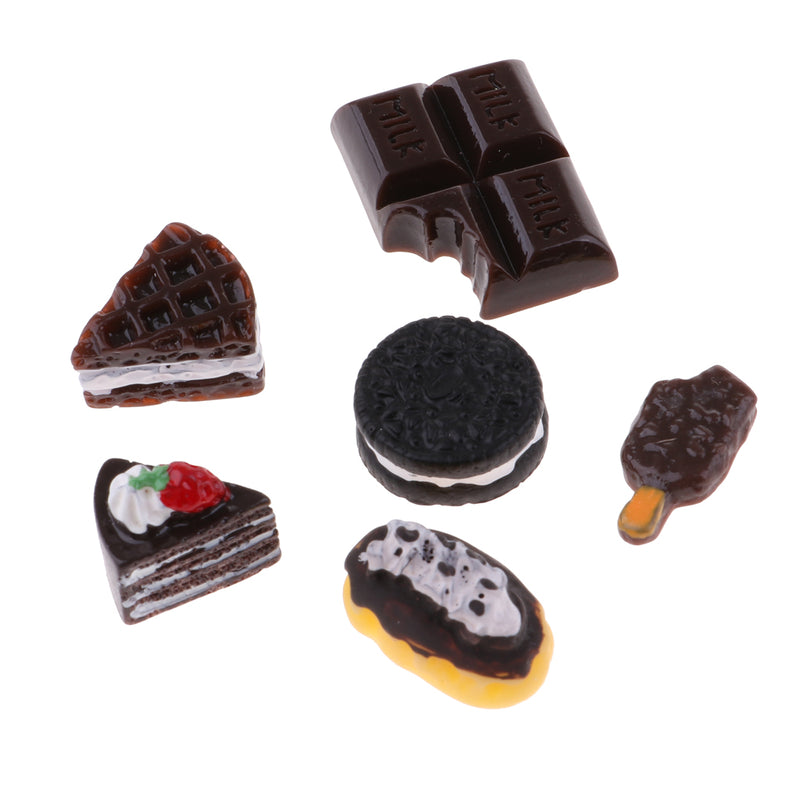1/12 Dollhouse Miniature Dessert Model Mini Chocolate Cake, Cookies And Bread