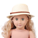 Popular and Beautifully Girls Dolls Beige Straw Hat Sun Cap for 18'' American Girl Doll