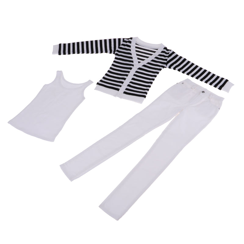 1/3 BJD Cool Striped Cardigan, Tank Top & Jeans Set for Normal 70cm Uncle Male Size Doll Accs